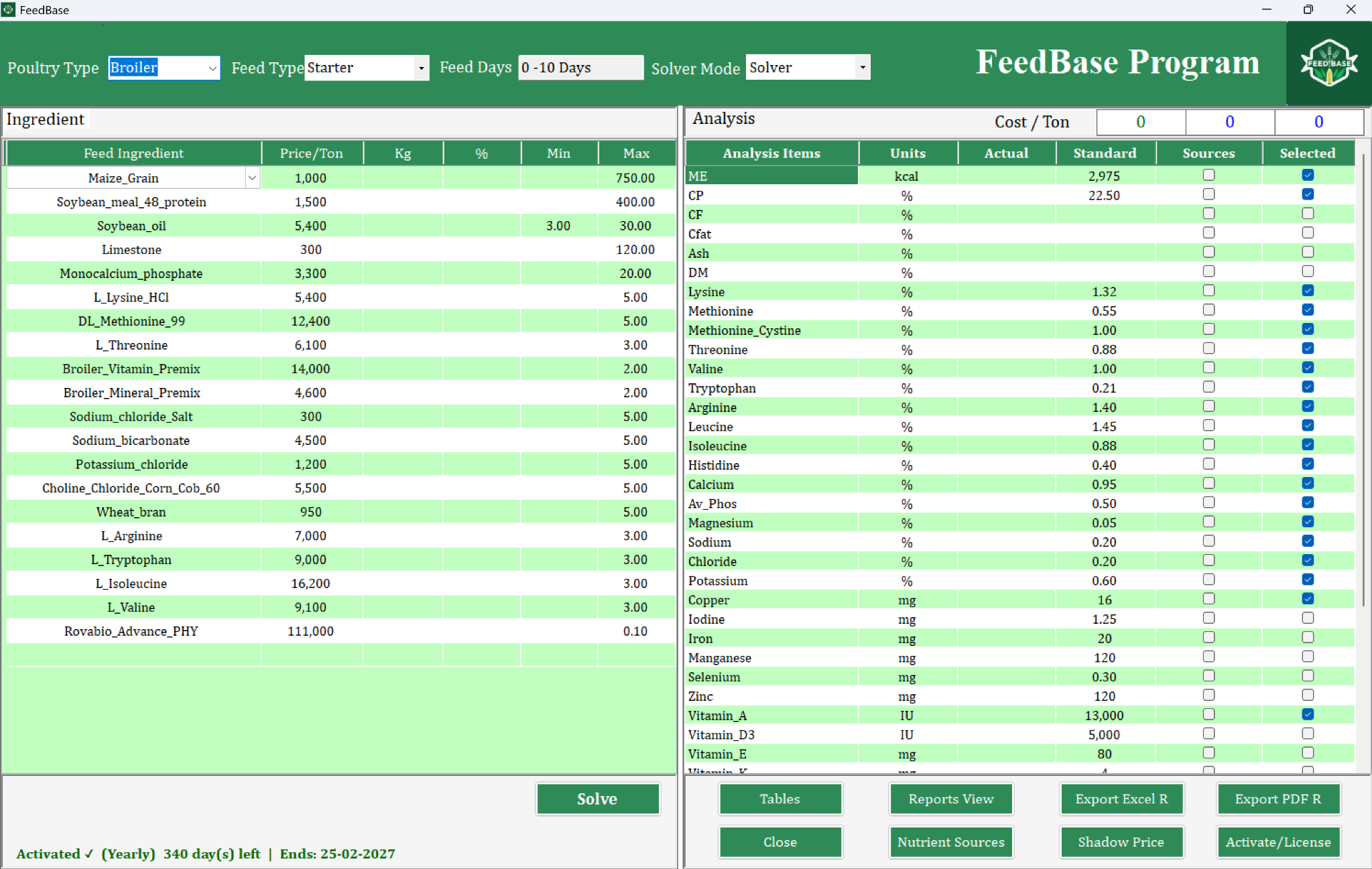 FeedBase Main Screen